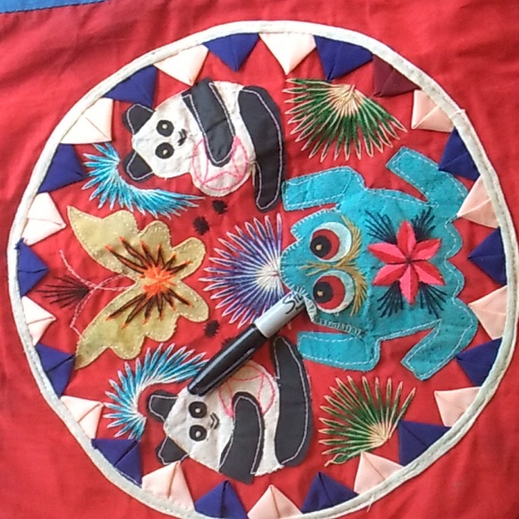 👺 FOLK ART BAG HANDCRAFTED PATCHWORK by Bai Jia Bei Family - Picture 9 of 15